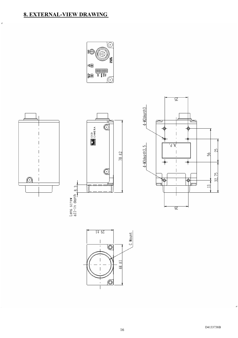 External-view drawing | Toshiba CS3950D User Manual | Page 22 / 23