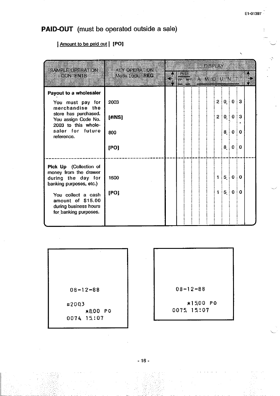 Paid-out (must be operated outside a sale) | Toshiba TEC MA-79 User Manual | Page 19 / 72