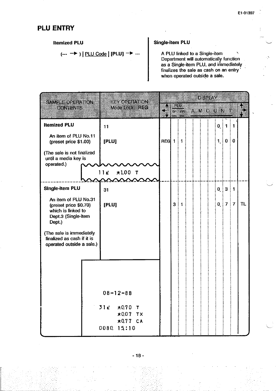 Plu entry | Toshiba TEC MA-79 User Manual | Page 21 / 72