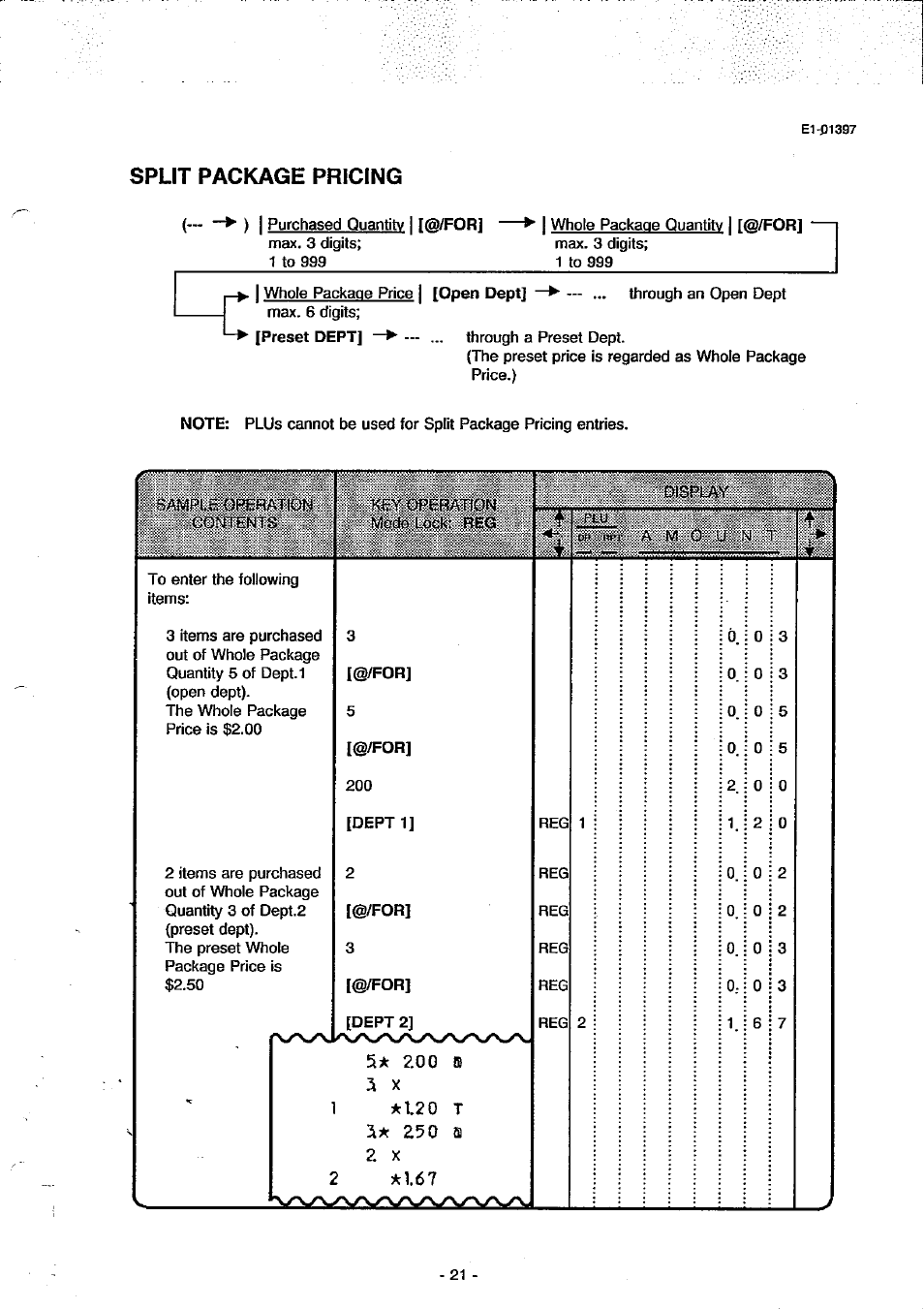 Split package pricing | Toshiba TEC MA-79 User Manual | Page 24 / 72