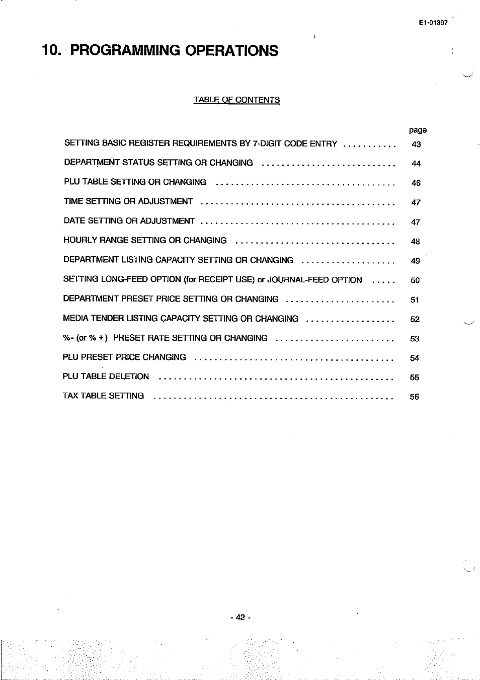 Programming operations | Toshiba TEC MA-79 User Manual | Page 45 / 72