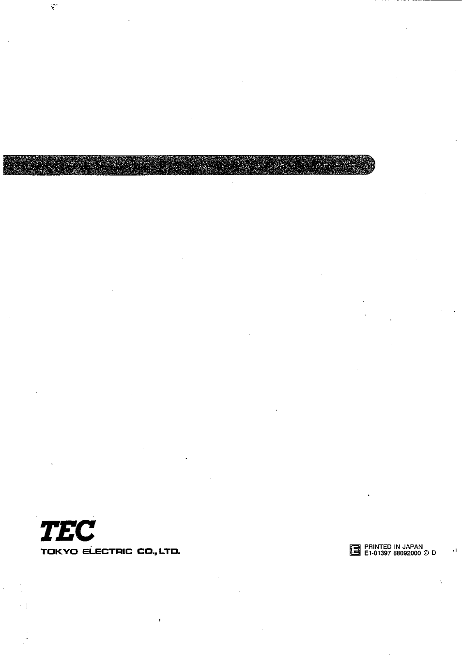 Tokyo electric co., ltd | Toshiba TEC MA-79 User Manual | Page 72 / 72