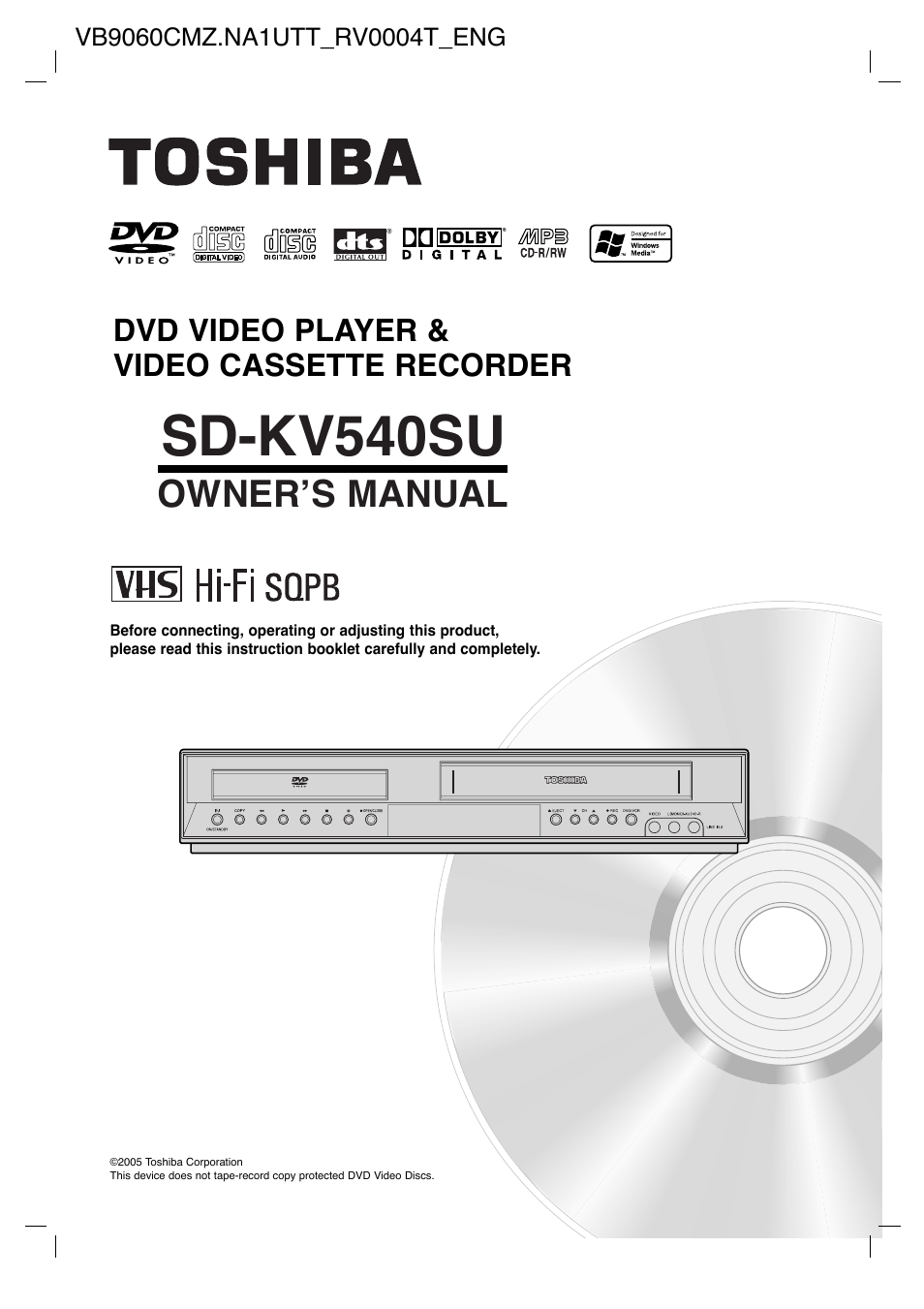 Toshiba SD-KV540SU User Manual | 43 pages