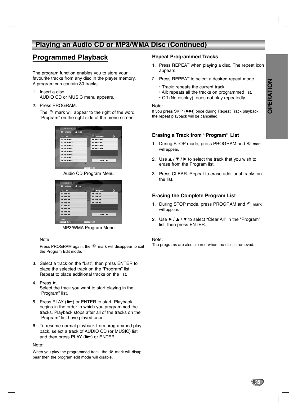 Opera tion | Toshiba SD-KV540SU User Manual | Page 35 / 43