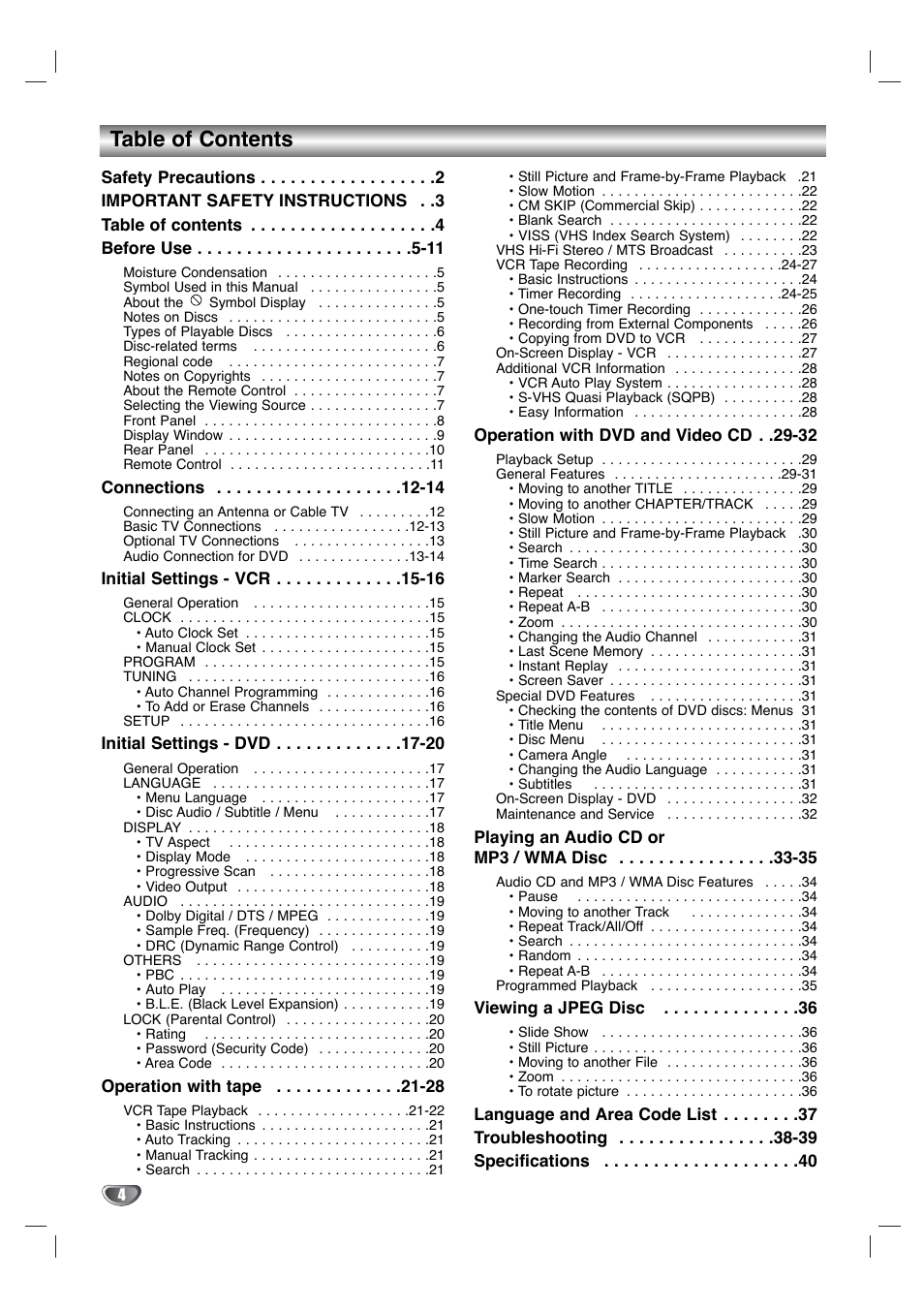 Toshiba SD-KV540SU User Manual | Page 4 / 43