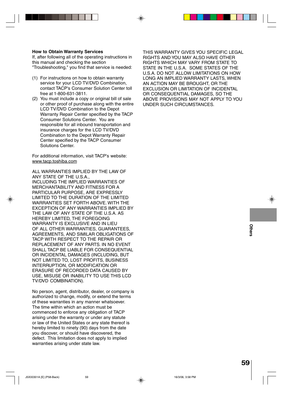 Toshiba 15DLV16 User Manual | Page 59 / 60