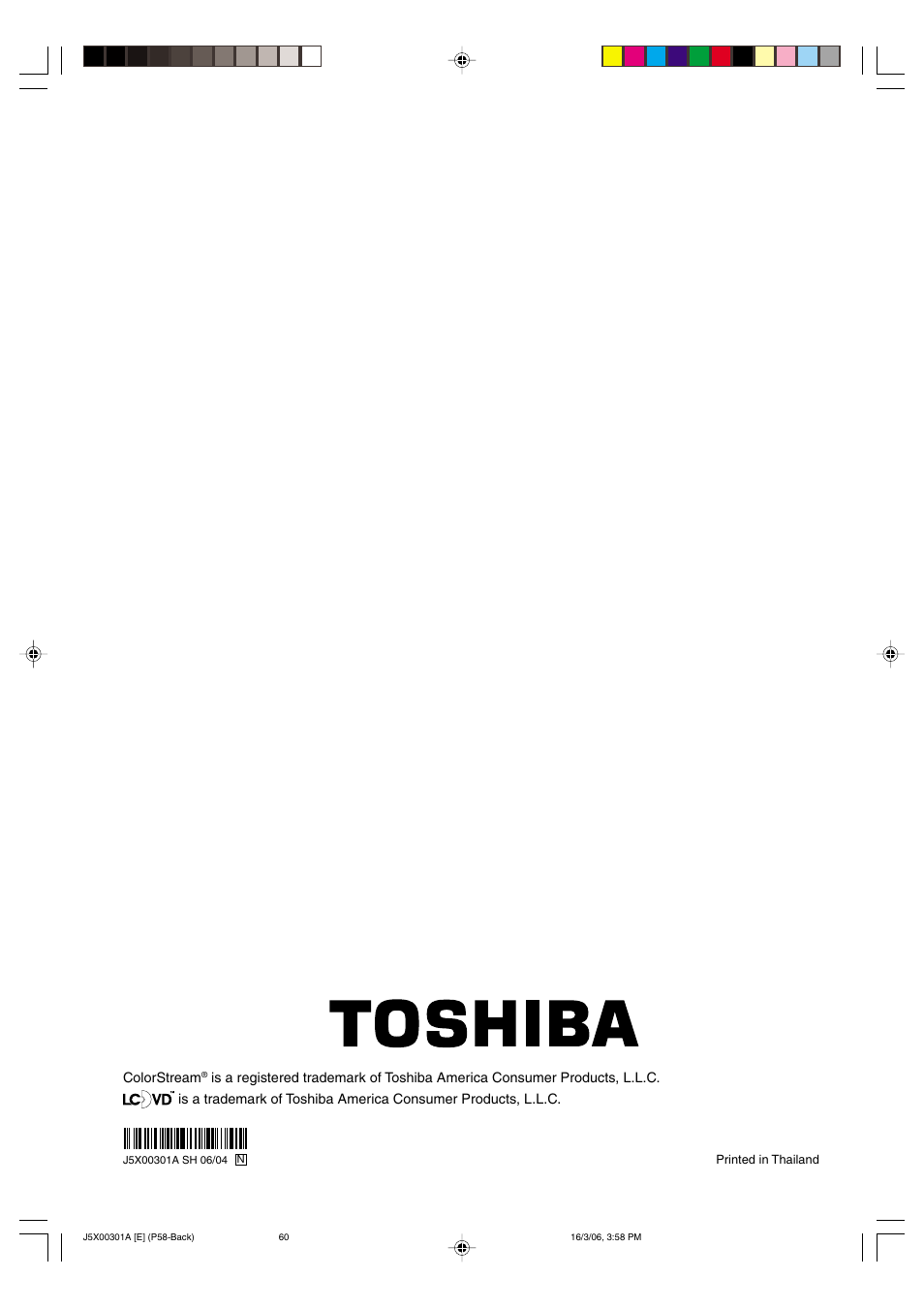 Toshiba 15DLV16 User Manual | Page 60 / 60