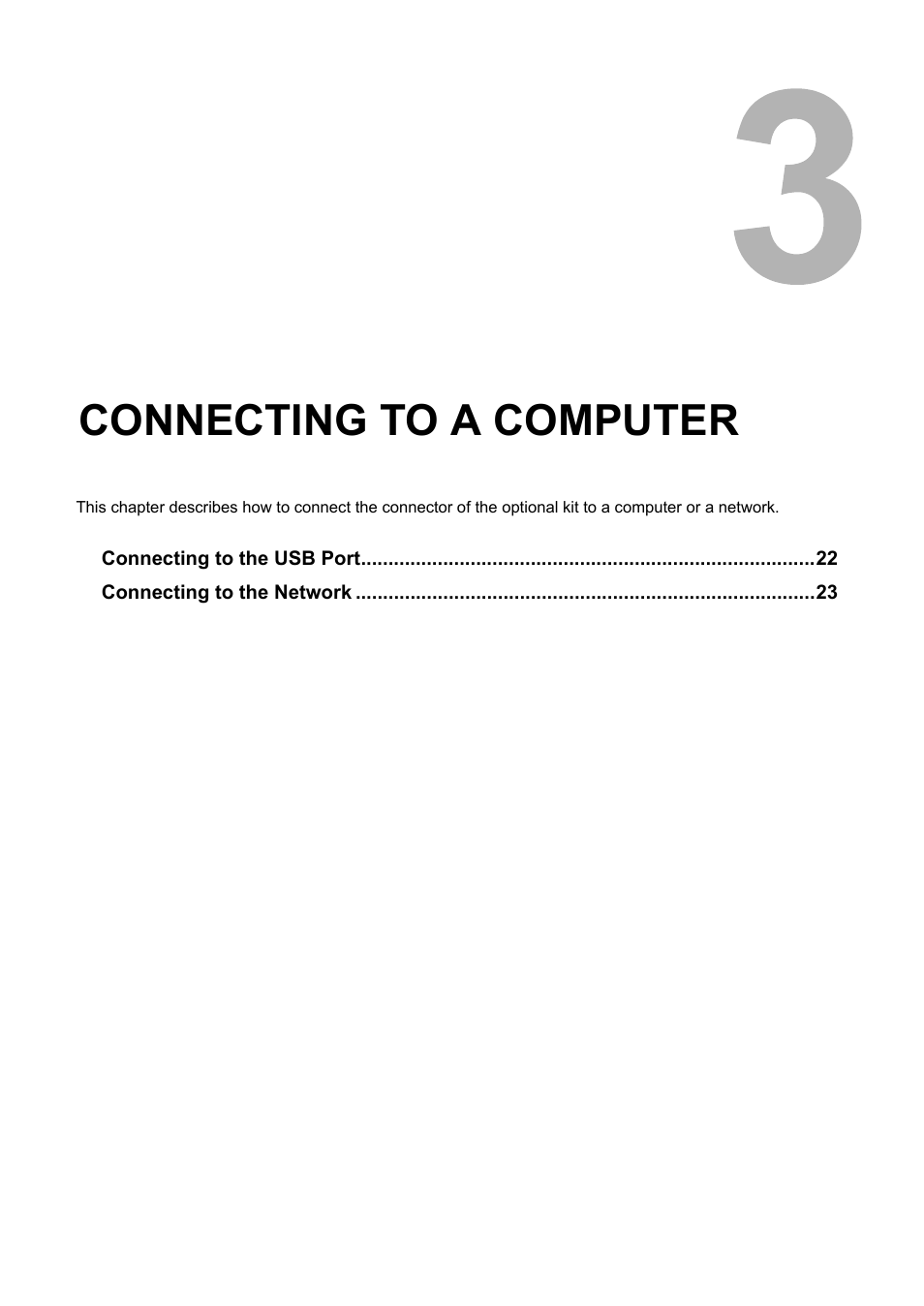 Connecting to a computer, Chapter 3 | Toshiba Multifunctional Digital System GA-1190 User Manual | Page 23 / 62