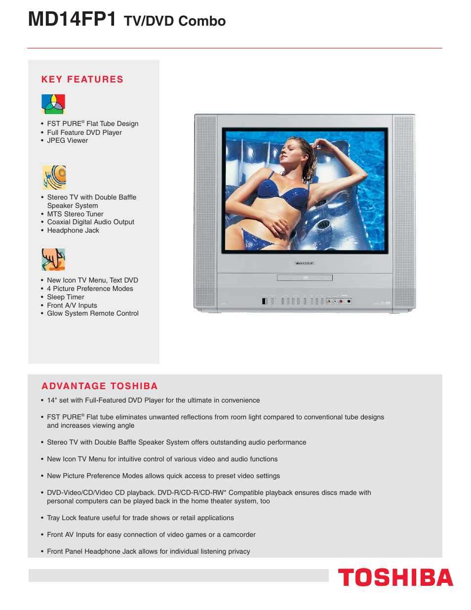 Toshiba MD14FP1 User Manual | 2 pages