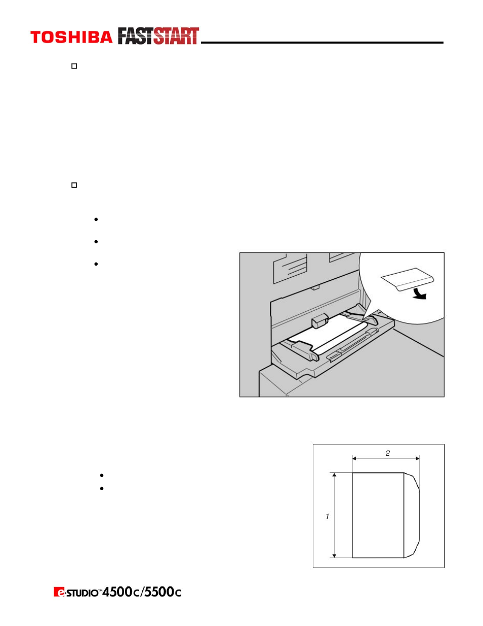 Copying onto special paper, Copying onto envelopes | Toshiba e-STUDIO5500c User Manual | Page 13 / 25