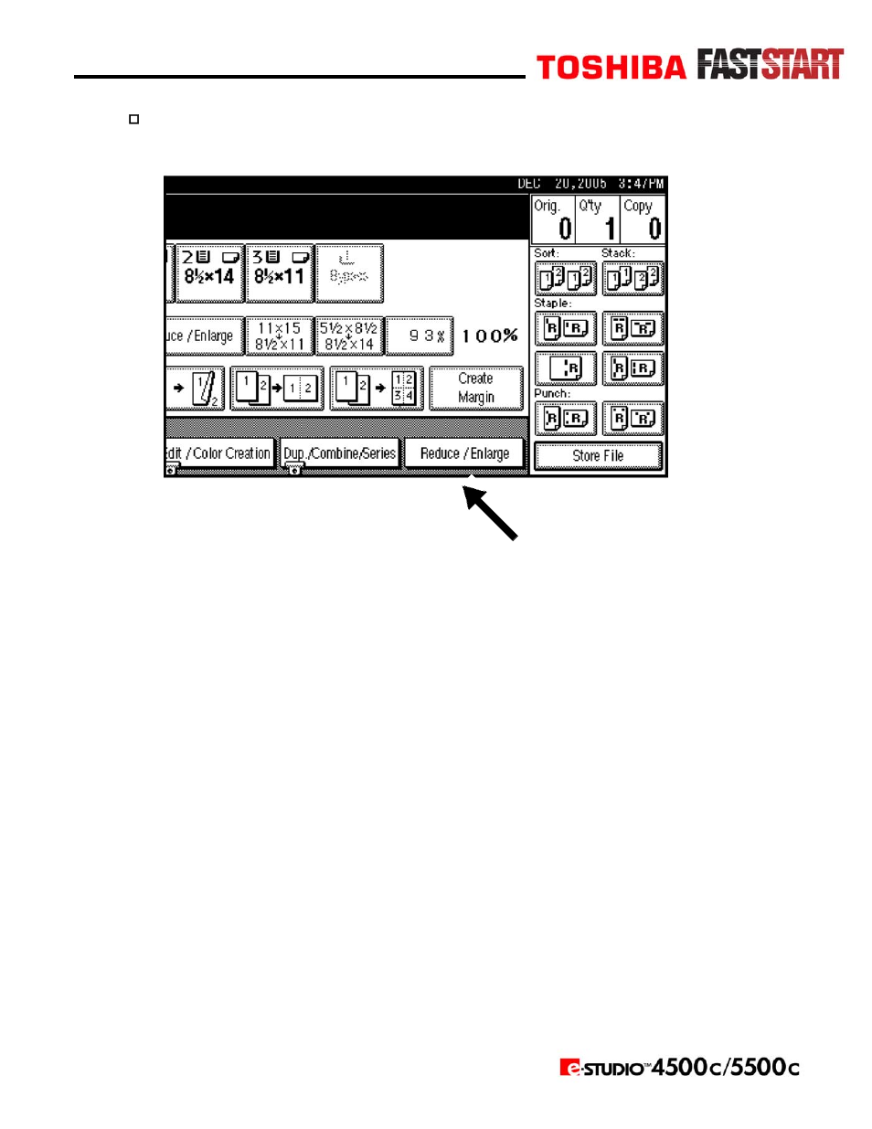 Preset reduction / enlargement | Toshiba e-STUDIO5500c User Manual | Page 14 / 25