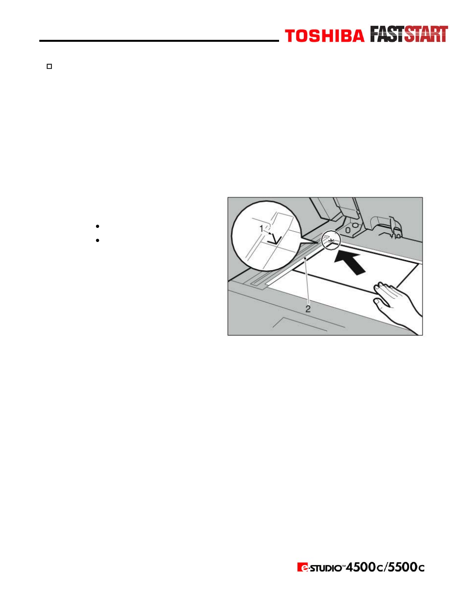 Placing originals on the exposure glass | Toshiba e-STUDIO5500c User Manual | Page 4 / 25