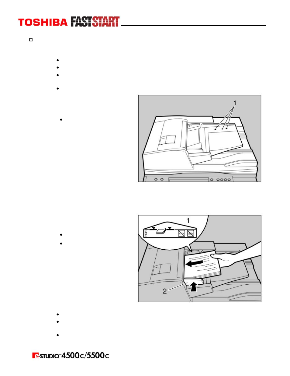 Placing originals in the auto document feeder | Toshiba e-STUDIO5500c User Manual | Page 5 / 25