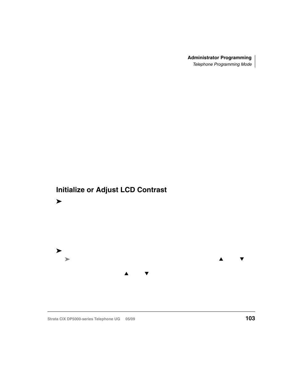 Initialize or adjust lcd contrast | Toshiba STRATA DP5000 User Manual | Page 119 / 142