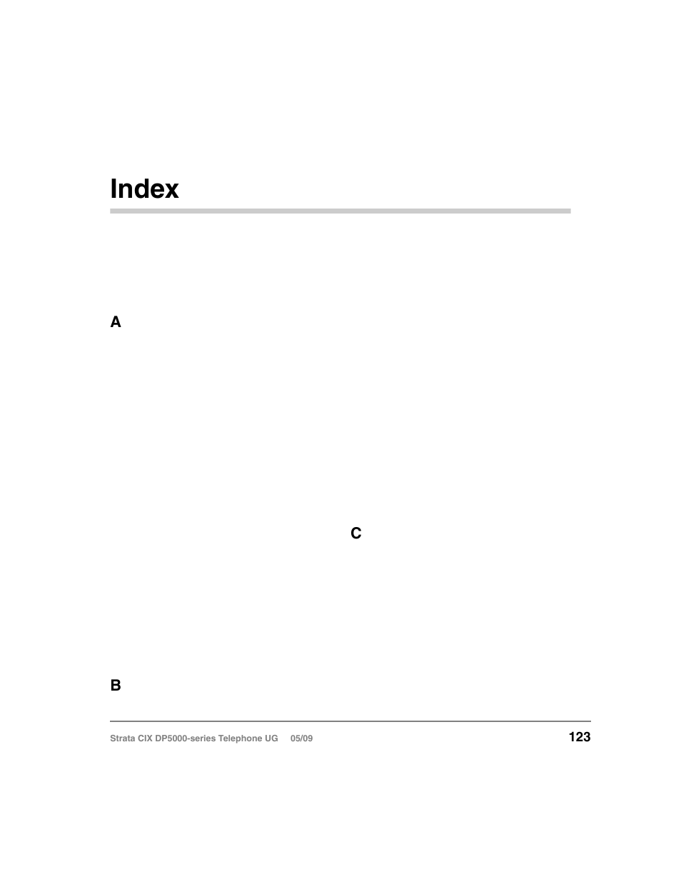 Index | Toshiba STRATA DP5000 User Manual | Page 139 / 142