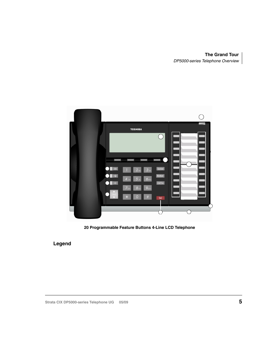 Dp5000-series telephone overview | Toshiba STRATA DP5000 User Manual | Page 21 / 142