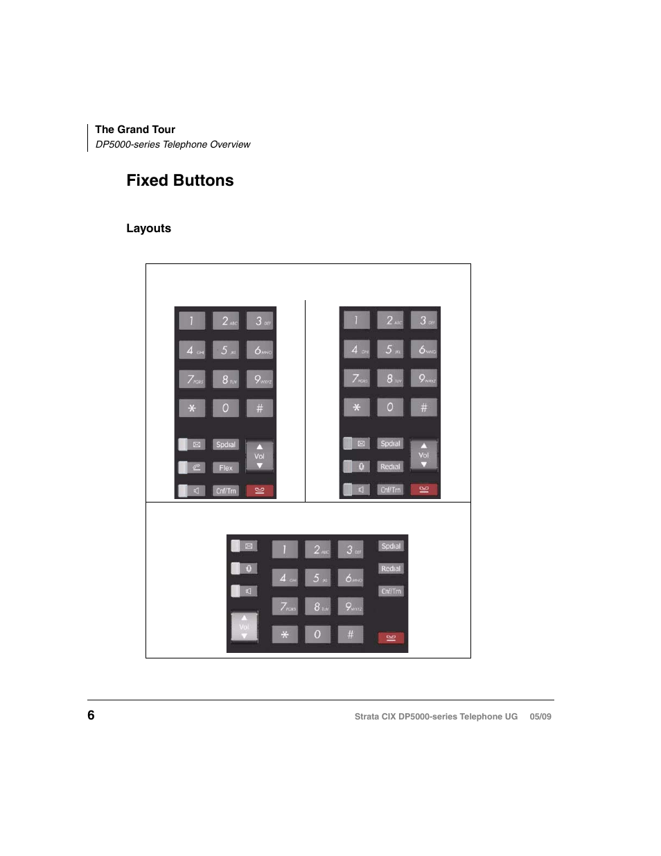 Fixed buttons | Toshiba STRATA DP5000 User Manual | Page 22 / 142