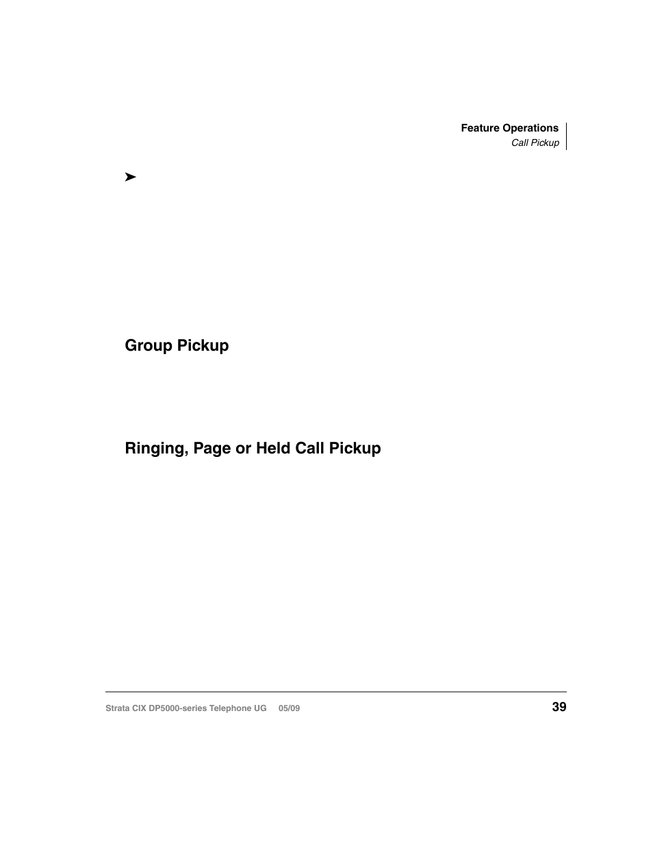 Call pickup, Group pickup, Ringing, page or held call pickup | Toshiba STRATA DP5000 User Manual | Page 55 / 142