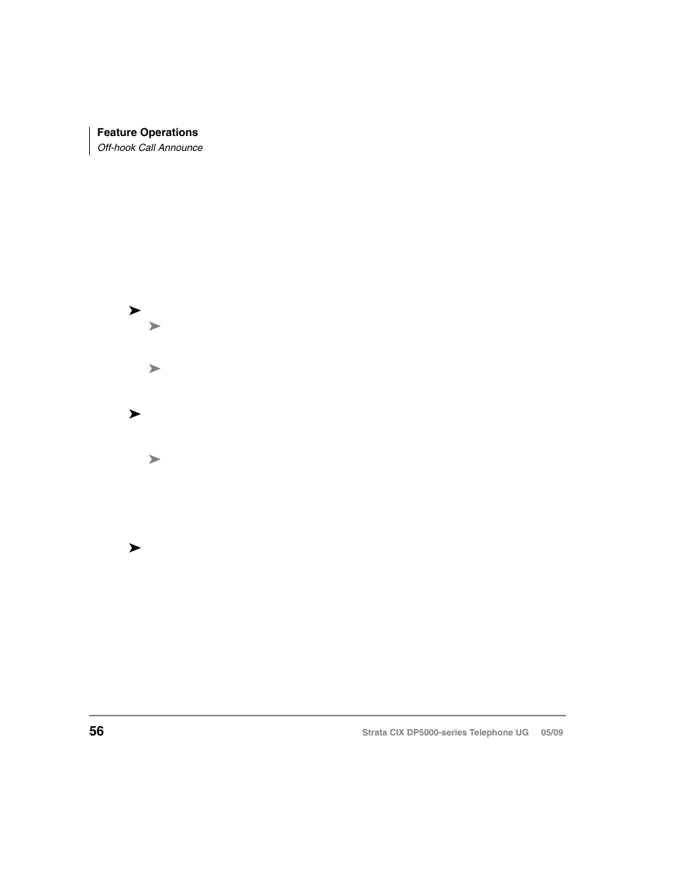 Off-hook call announce | Toshiba STRATA DP5000 User Manual | Page 72 / 142