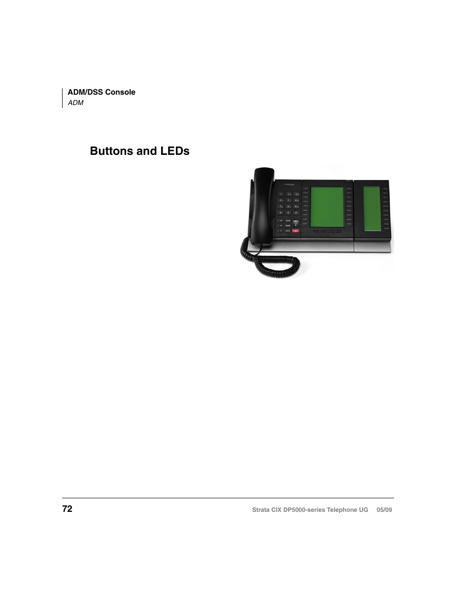 Buttons and leds | Toshiba STRATA DP5000 User Manual | Page 88 / 142