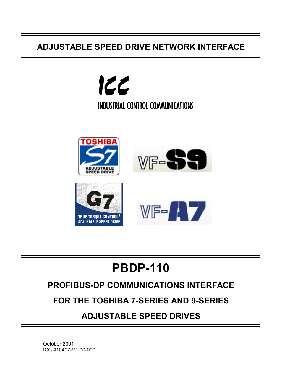 Toshiba PROFIBUS-DP PBDP-110 User Manual | 38 pages