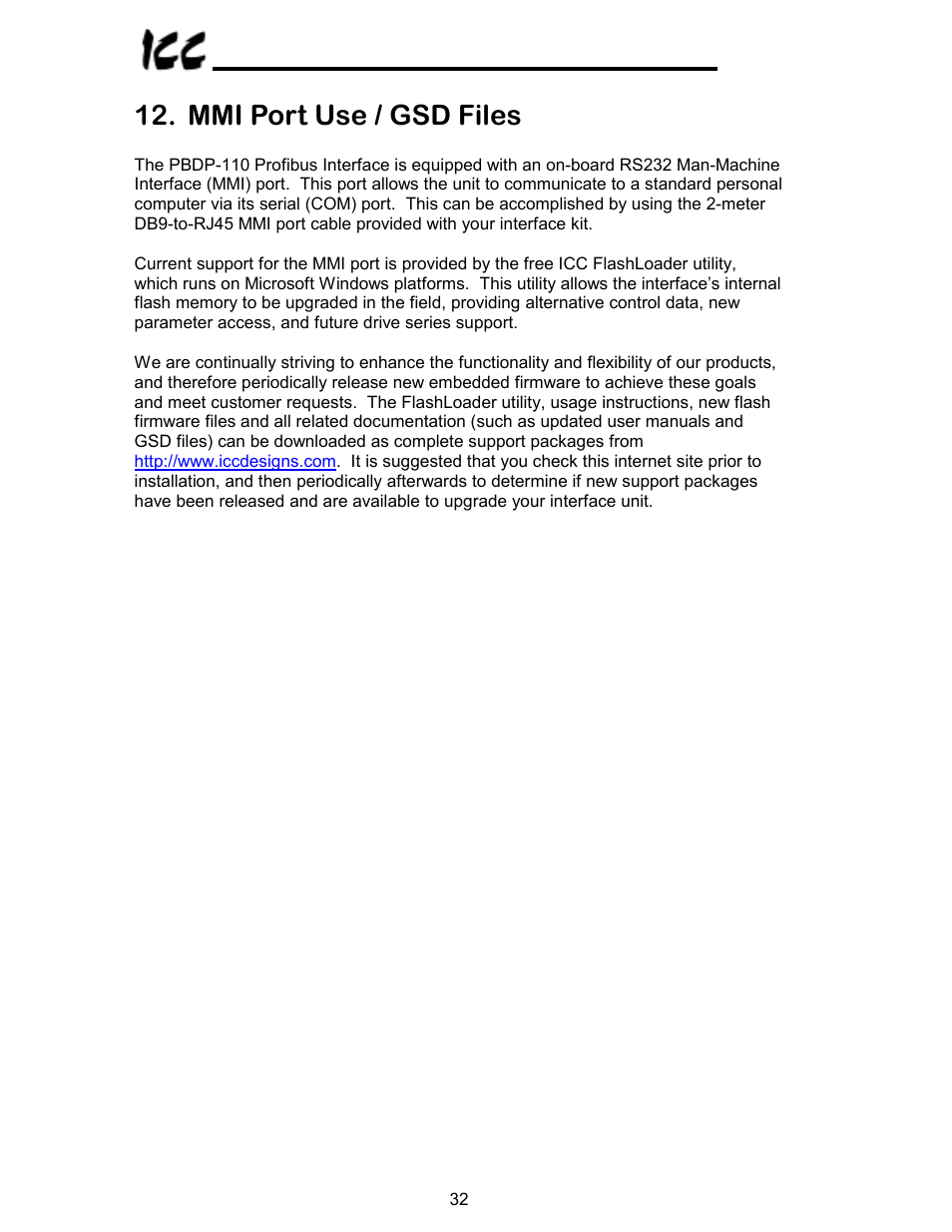 Mmi port use / gsd files | Toshiba PROFIBUS-DP PBDP-110 User Manual | Page 33 / 38
