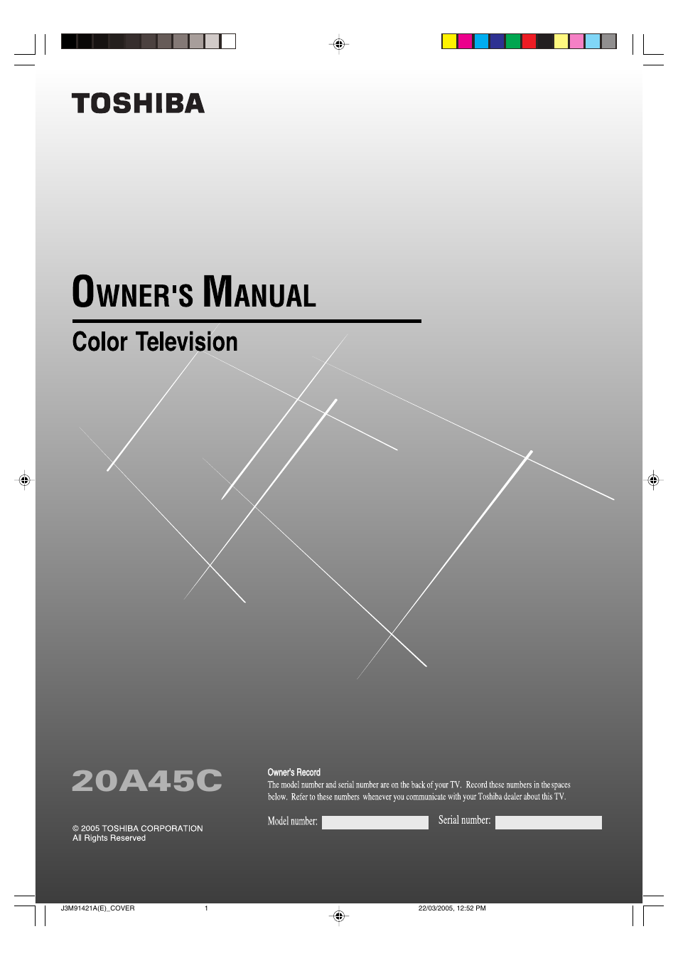 Toshiba 20A45C User Manual | 14 pages