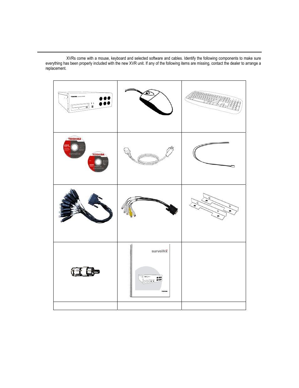 Identifying included components | Toshiba XVR16-60-X User Manual | Page 28 / 131