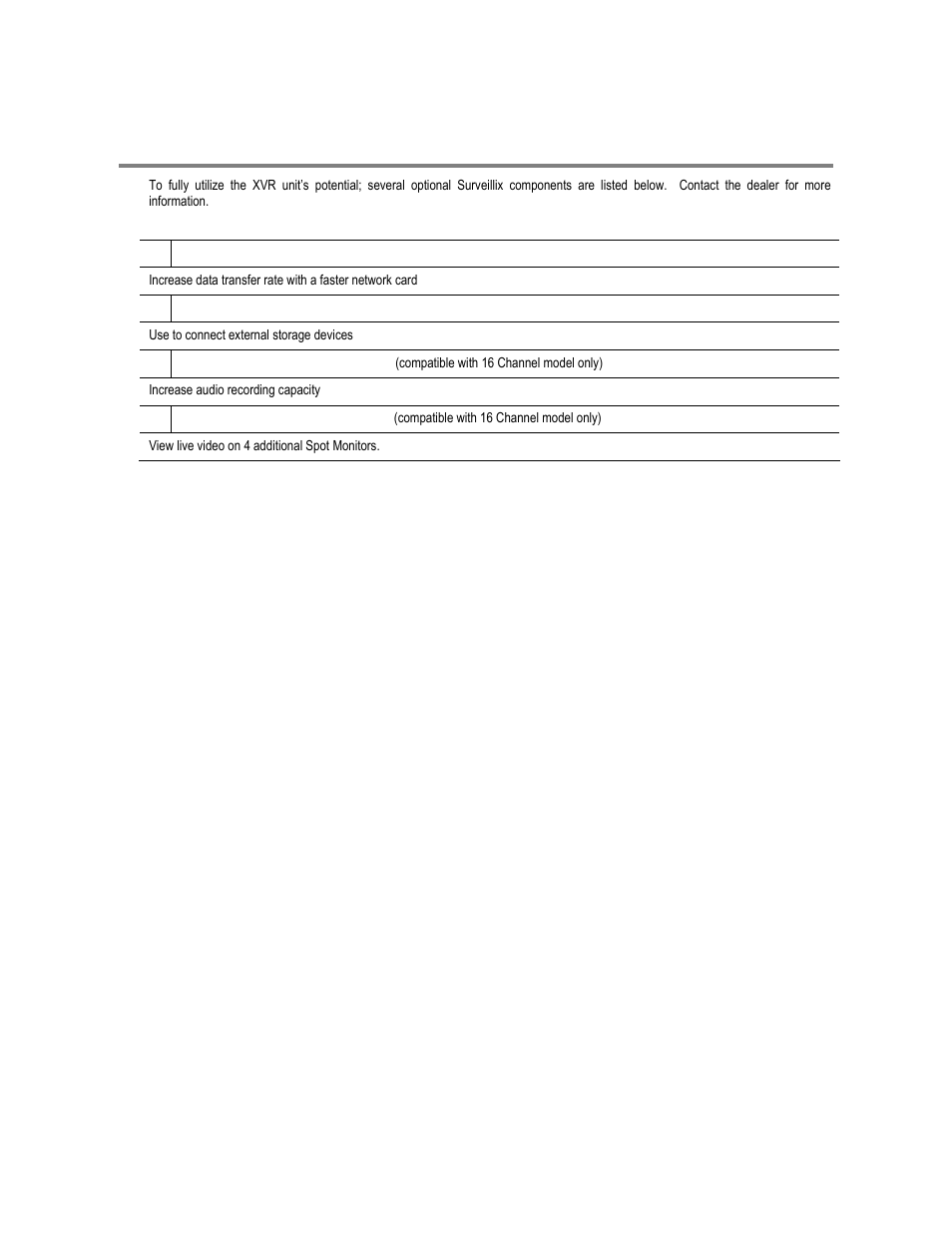 Optional components | Toshiba XVR16-60-X User Manual | Page 29 / 131
