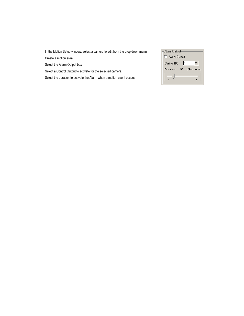 Activating an alarm on a motion event | Toshiba XVR16-60-X User Manual | Page 56 / 131