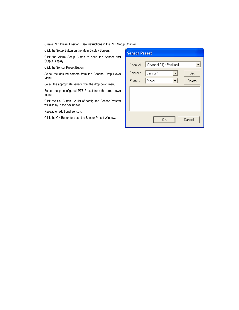 Activate ptz preset on sensor | Toshiba XVR16-60-X User Manual | Page 66 / 131