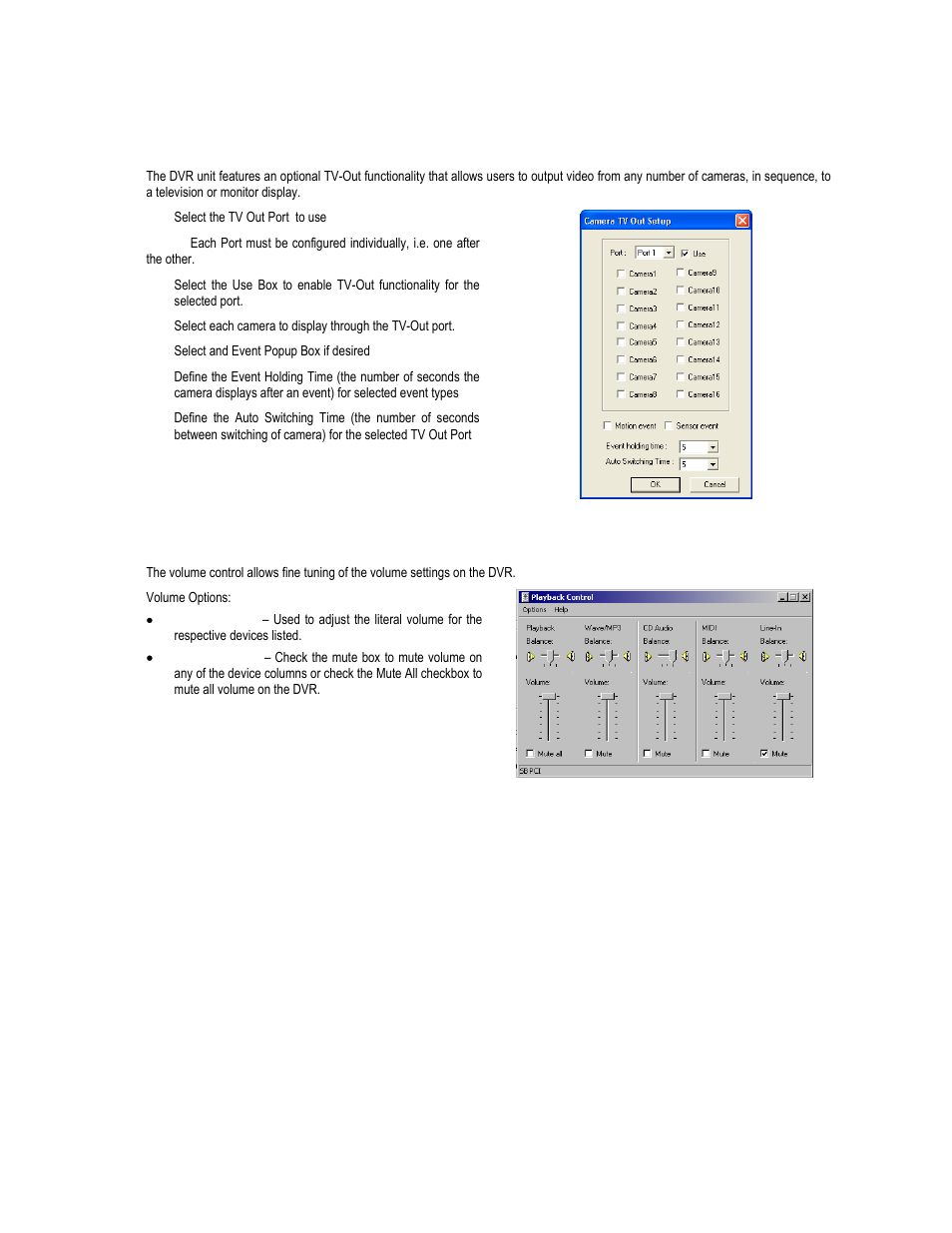 Tv-out setup, Volume | Toshiba XVR16-60-X User Manual | Page 69 / 131