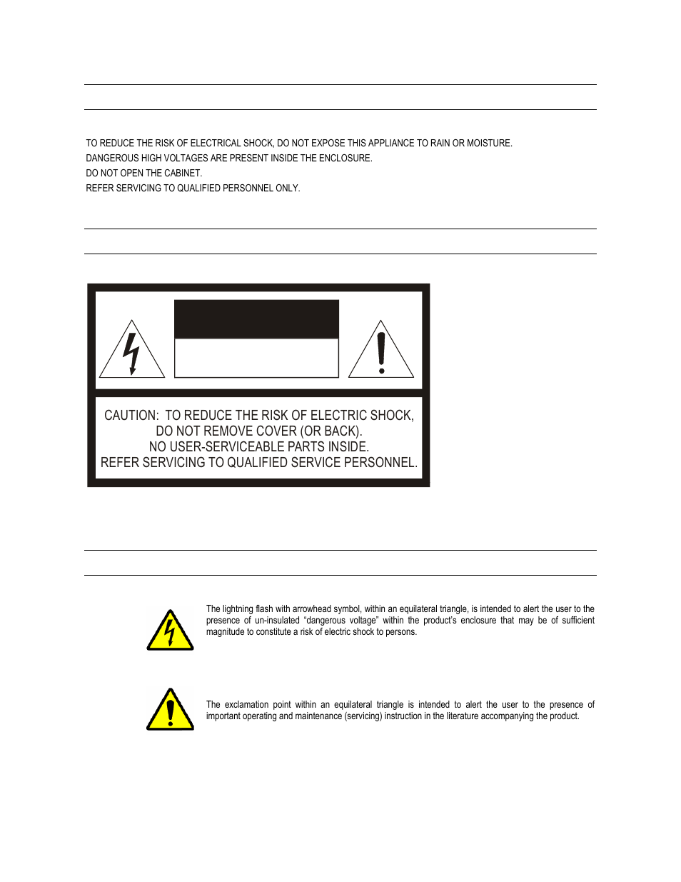 Risk of electric shock do not open | Toshiba XVR16-60-X User Manual | Page 7 / 131