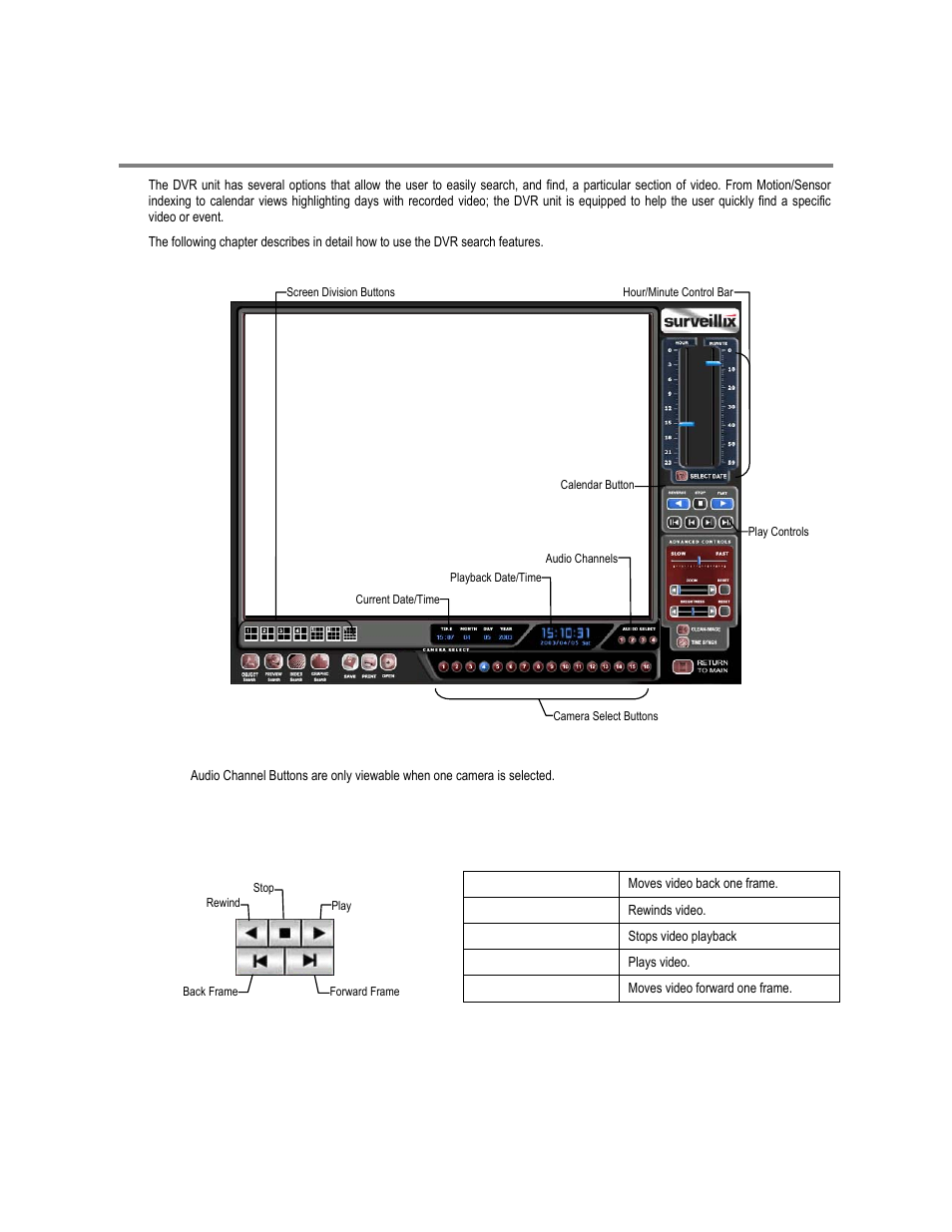 Search overview, Play controls | Toshiba XVR16-60-X User Manual | Page 80 / 131