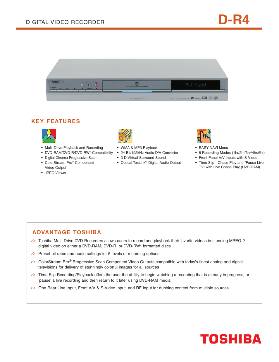 Toshiba D-R4 User Manual | 2 pages