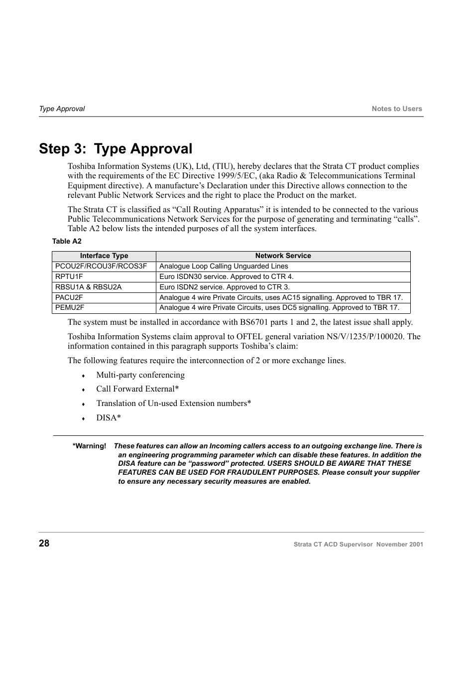 Step 3: type approval | Toshiba Strata CT Digital Business Telephone Solutions User Manual | Page 36 / 41