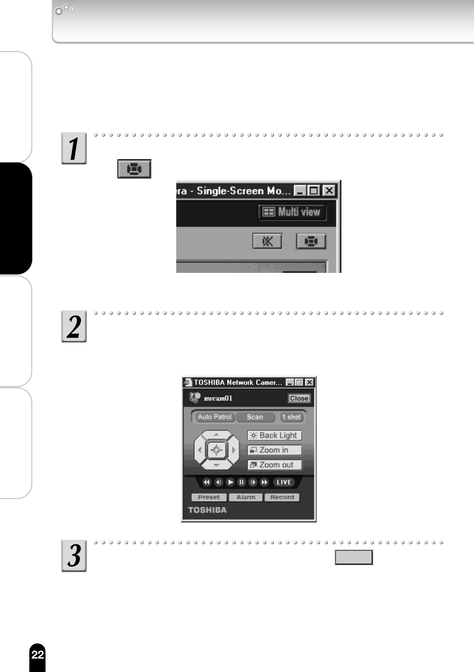 The »si button, Ü multi view, Use the controller to operate | Using playback function | Toshiba IK-WB11A User Manual | Page 22 / 119