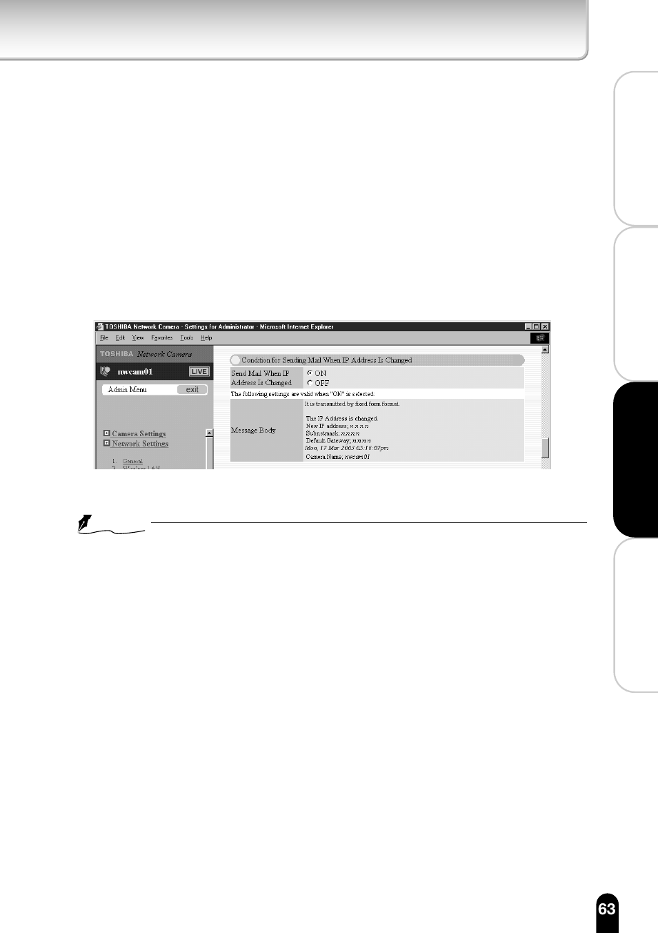 Toshiba IK-WB11A User Manual | Page 63 / 119