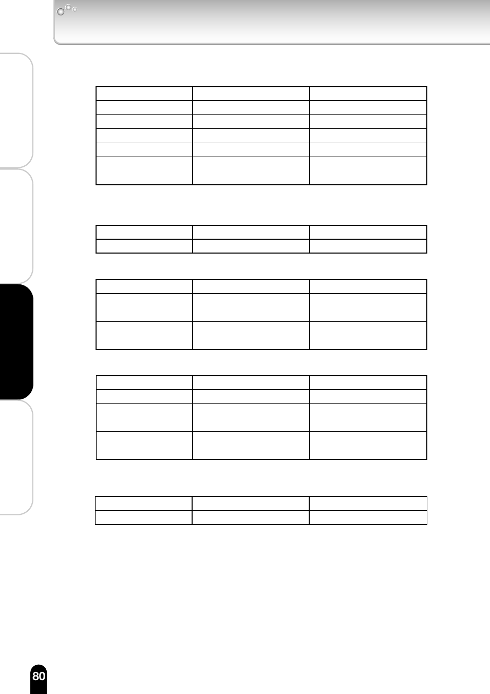 Setting items (cont.) | Toshiba IK-WB11A User Manual | Page 80 / 119