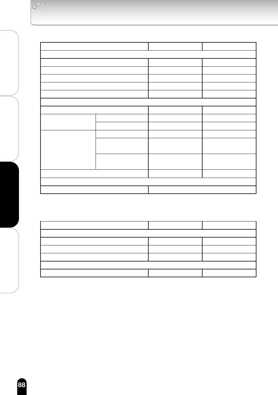 Returning to the default settings (cont.) | Toshiba IK-WB11A User Manual | Page 88 / 119