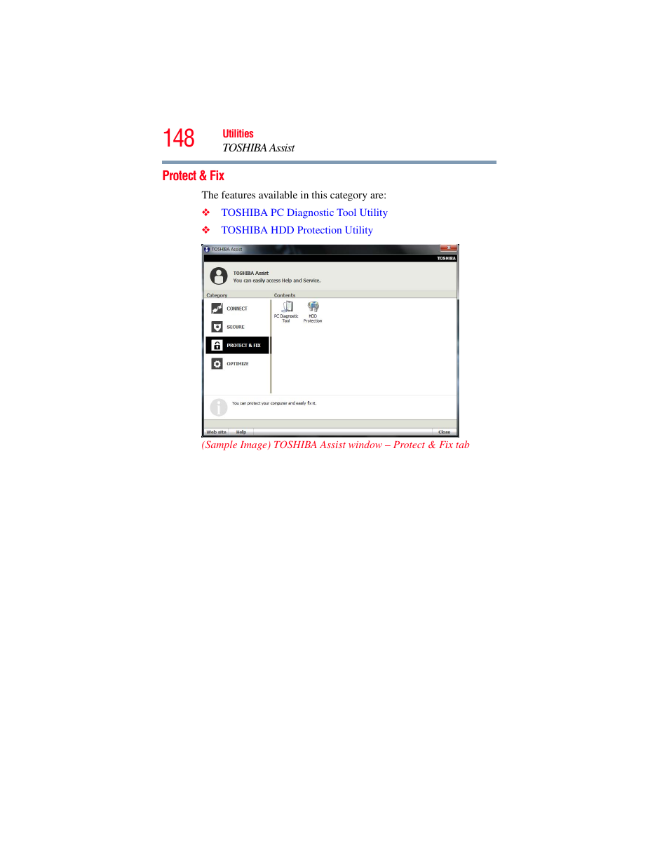 Protect & fix | Toshiba PORTEGE R700 series User Manual | Page 148 / 246