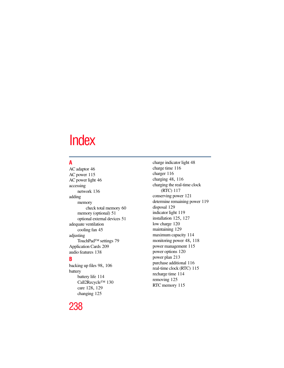 Index | Toshiba PORTEGE R700 series User Manual | Page 238 / 246