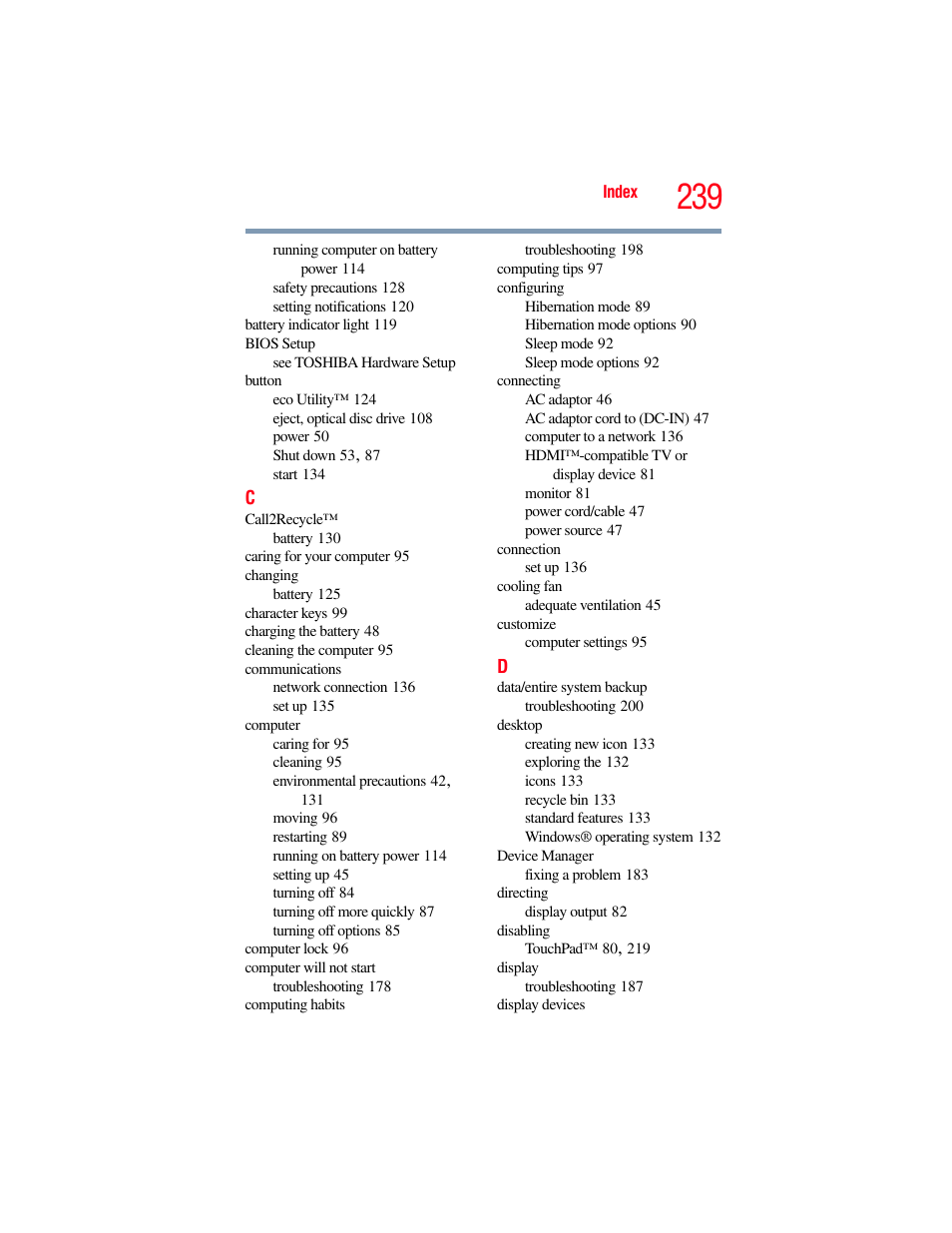 Toshiba PORTEGE R700 series User Manual | Page 239 / 246
