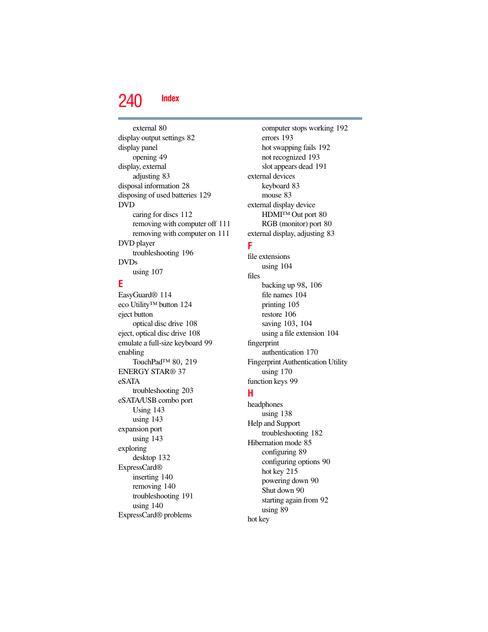 Toshiba PORTEGE R700 series User Manual | Page 240 / 246