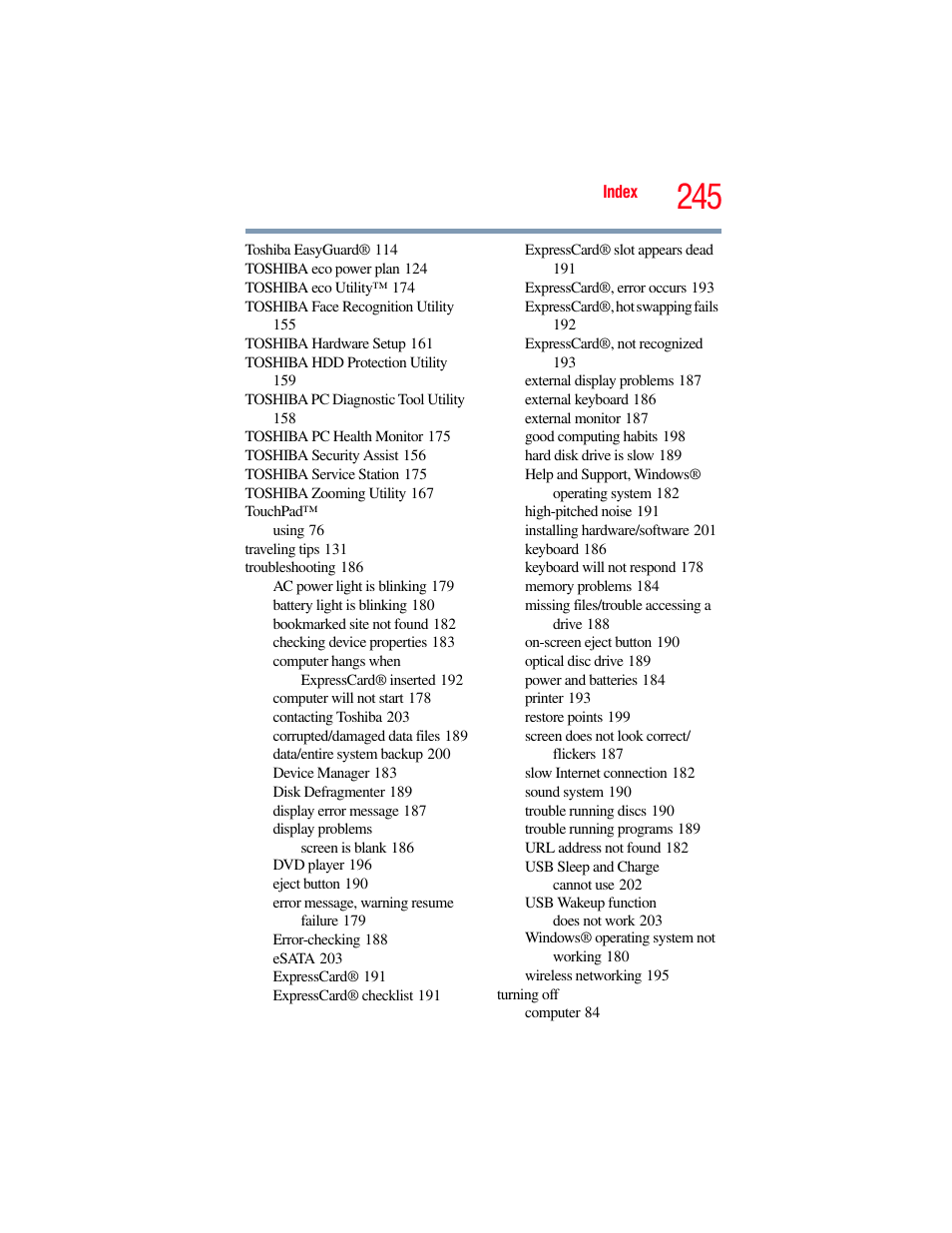 Toshiba PORTEGE R700 series User Manual | Page 245 / 246