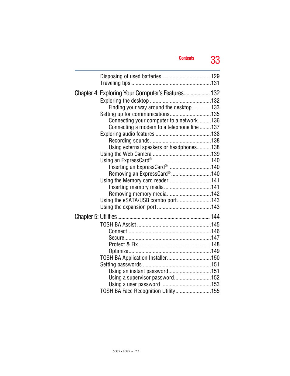 Toshiba PORTEGE R700 series User Manual | Page 33 / 246