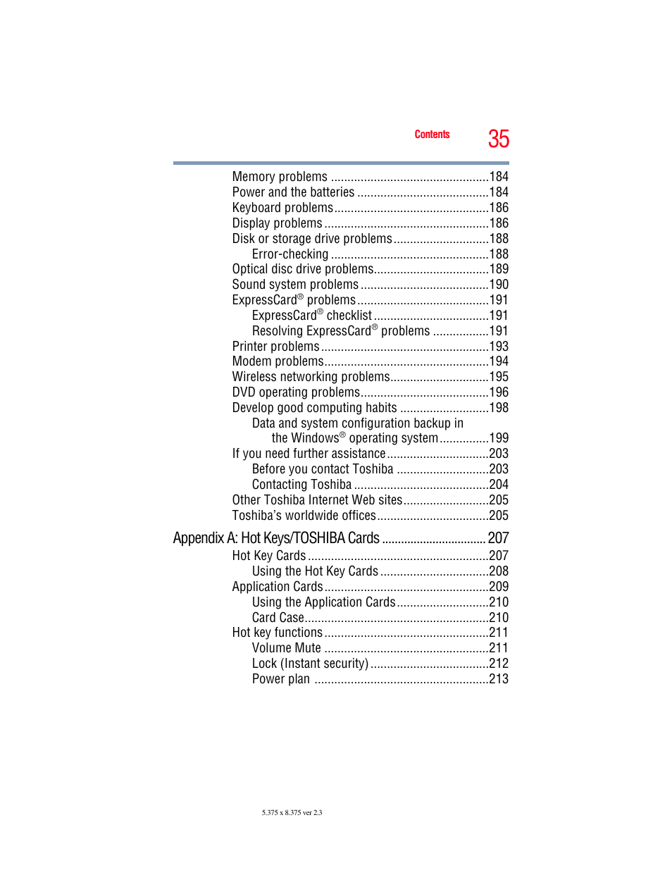 Appendix a: hot keys/toshiba cards | Toshiba PORTEGE R700 series User Manual | Page 35 / 246