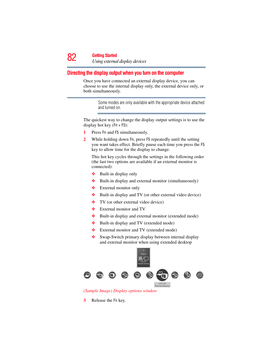 Directing the display output when you, Turn on the computer | Toshiba PORTEGE R700 series User Manual | Page 82 / 246