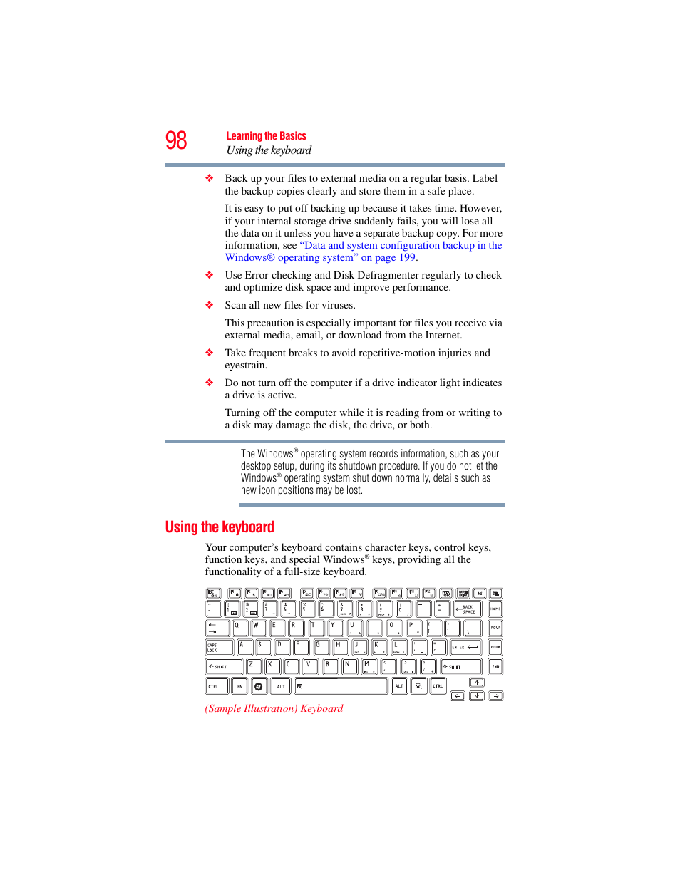 Using the keyboard | Toshiba PORTEGE R700 series User Manual | Page 98 / 246