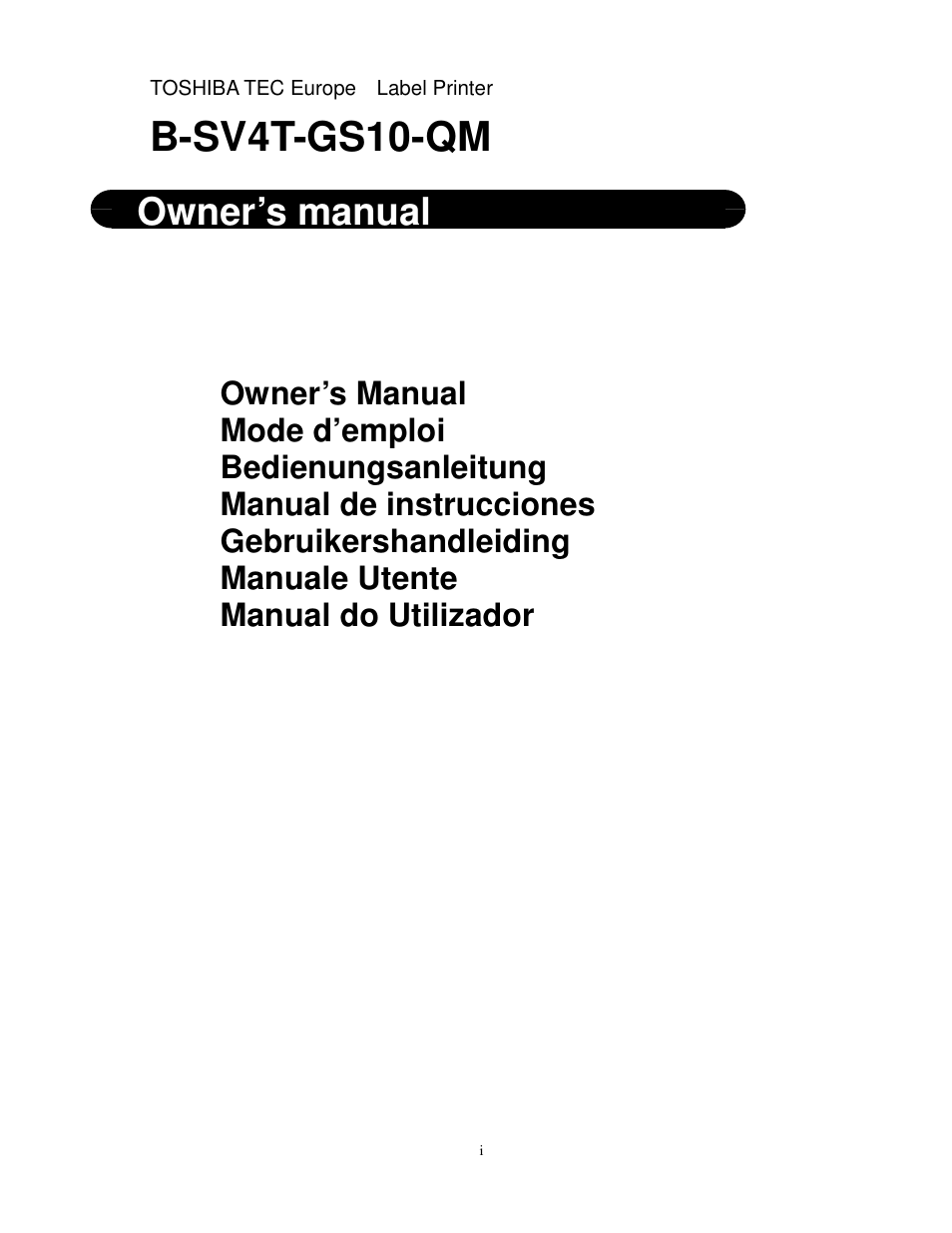Toshiba B-SV4T-GS10-QM User Manual | 30 pages